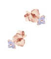 Little Four Petal Flower Silver Stud Earring STS-6157
